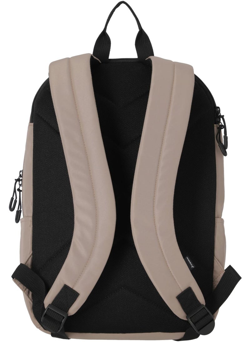 Demix One-Size Beige Backpack â€“ Compact and Functional, Water-Repellent, 15L Capacity with Padded Laptop Compartment and Multiple Pockets - Image 3