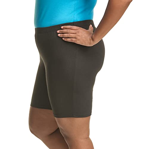 Hanes Just My Size Women's Plus-Size Stretch Jersey Bike Shorts For Cycling, Black, 1X - Image 3