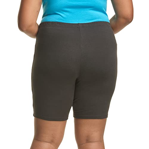 Hanes Just My Size Women's Plus-Size Stretch Jersey Bike Shorts For Cycling, Black, 1X - Image 2