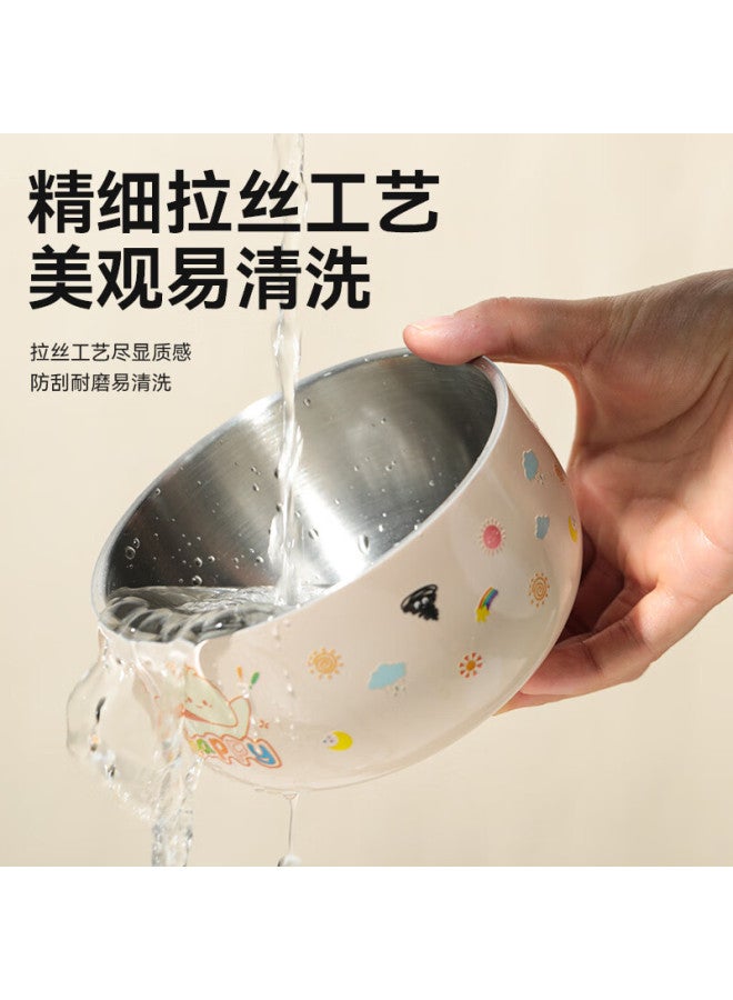 Corn Cartoon 316 Stainless Steel Household Children's Bowl, Double-layer Shatterproof And Scald-proof Baby Tableware, Complementary Food Bowl, Student Bowl - Image 2