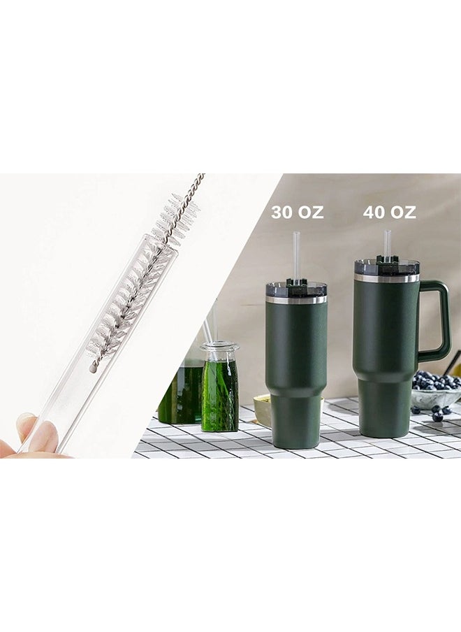 Replacement Straw Compatible with  40 oz 30 oz Cup Tumbler, 6 Pack Reusable Straw with Cleaning Brush, Plastic, Clear