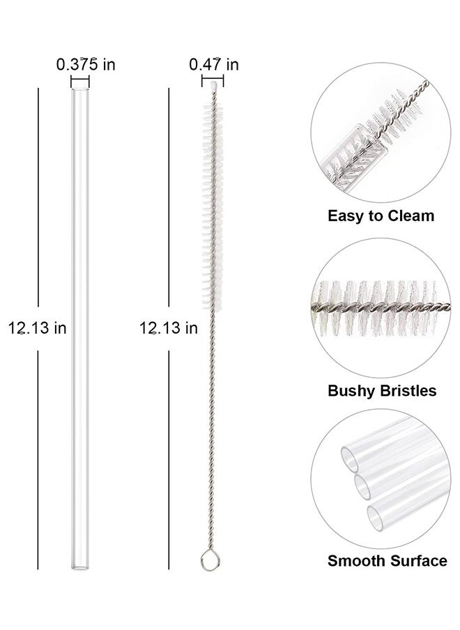 Replacement Straw Compatible with  40 oz 30 oz Cup Tumbler, 6 Pack Reusable Straw with Cleaning Brush, Plastic, Clear