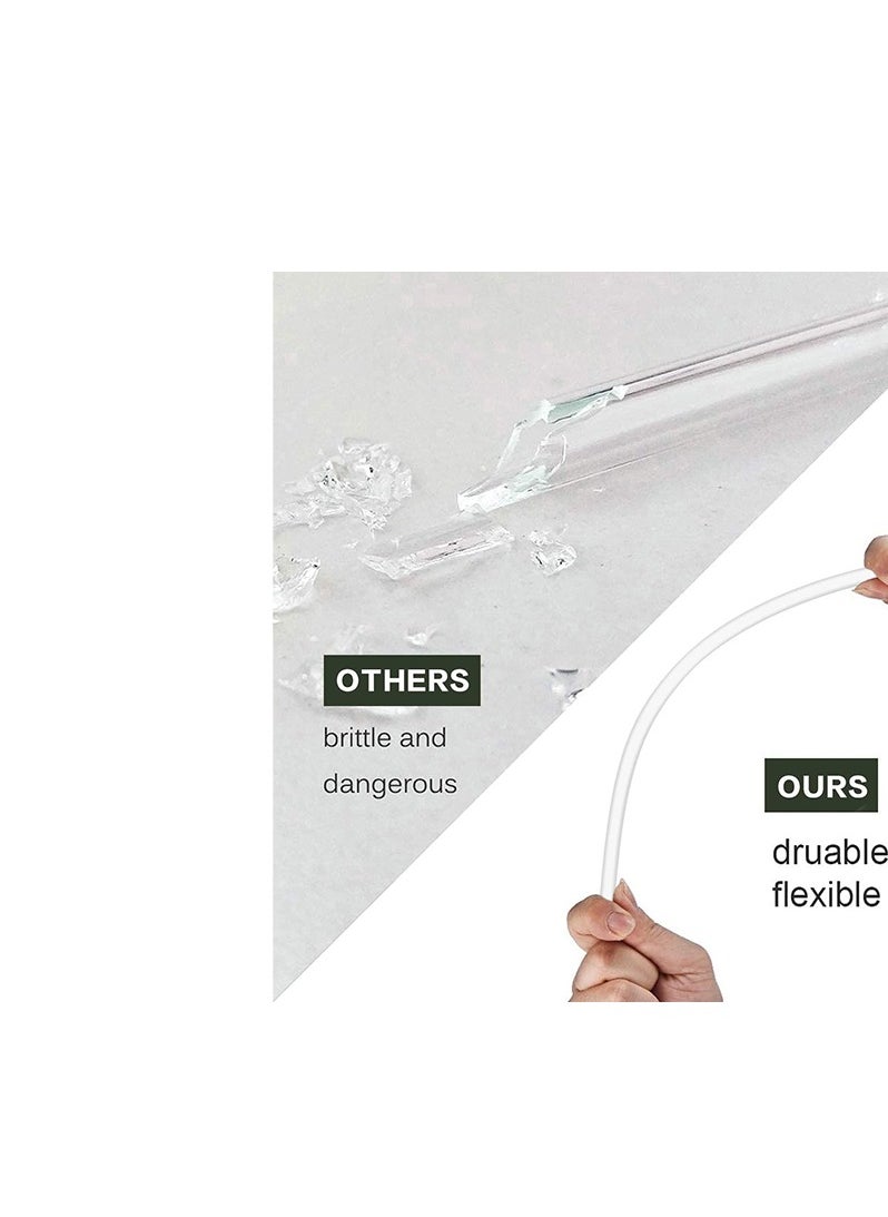 Replacement Straw Compatible with  40 oz 30 oz Cup Tumbler, 6 Pack Reusable Straw with Cleaning Brush, Plastic, Clear