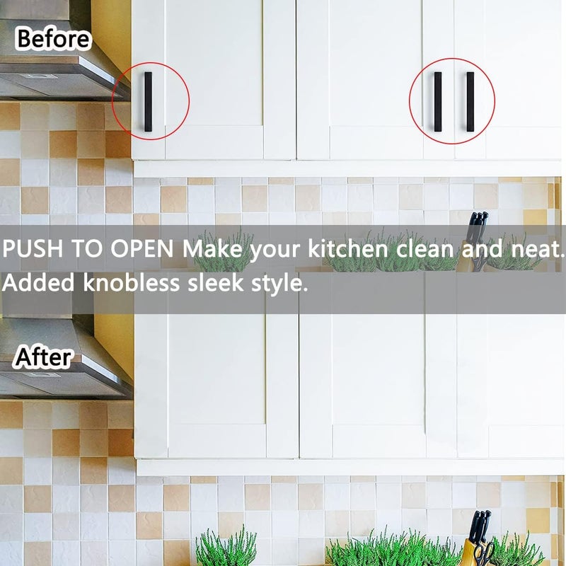 CBRIVE Store Self-Closing Push to Open Cabinet Hardware 4 Pack Push to Open Door Latch Heavy Duty Push Latches for Hidden Door Push Release Drawer Pull Touch Lock Tip On RV Closet Close Strong Pop Out - Image 5