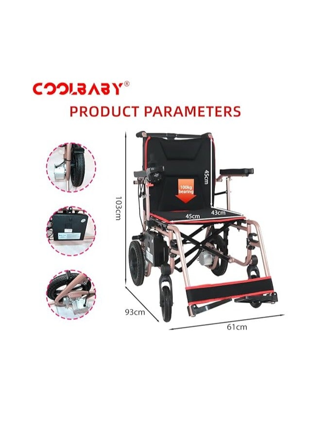 Cool Baby Pink Electric Chair for The Elderly Long Endurance Folding Portable Electric Four-Wheel Scooter - Image 3