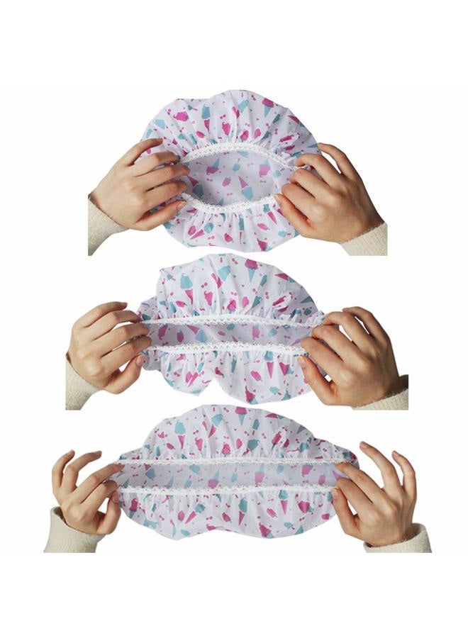 Aniann 11 Pieces Waterproof Shower Caps Elastic Reusable Plastic Bathing Hair Cap Lady Salon Hat for Kids Girls and Women, Assorted Patterns - Image 3