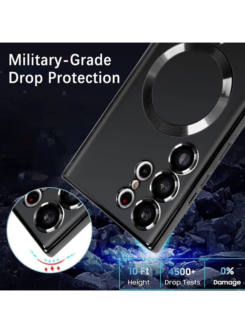 BORTONY Galaxy S23 Ultra Case Plating Magnetic Case with Screen Protector Magnetic Cover Clear Body Slim Fit Shockproof MagSafe for Samsung Galaxy S23 Ultra Cover 6.8 inch - Image 5