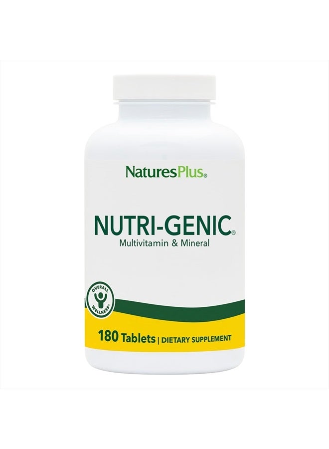 Natures Plus Nutri-Genic Multivitamin - 180 Vegetarian Tablets - Hypo-Allergenic Natural Multivitamin & Mineral Supplement for Sensitive People - Allergen-Free, Gluten-Free - 90 Servings - Image 1