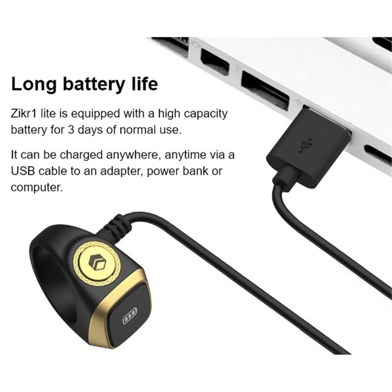 Smart Ring: 20# Green 0.49-Inch OLED Display BLE5.1 Enabled - Integrated CNC Button Long Battery Life Electronic Counting Ring for Muslim Prayer Chant Tracking - Image 4