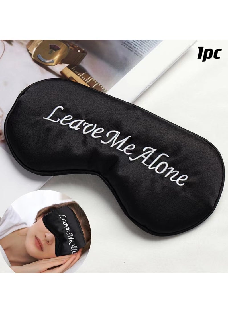 Generic - 1pc Funny Sleep Mask Silk Eye Mask Soft Blackout Blindfold with Adjustable Strap Sleeping Eye Cover Mask for Women Men Travel, Nap, Meditation (Black) - Image 1