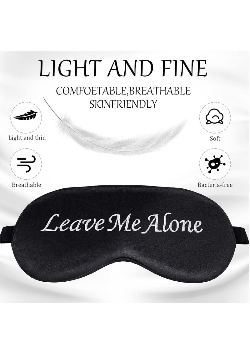 Generic - 1pc Funny Sleep Mask Silk Eye Mask Soft Blackout Blindfold with Adjustable Strap Sleeping Eye Cover Mask for Women Men Travel, Nap, Meditation (Black) - Image 1