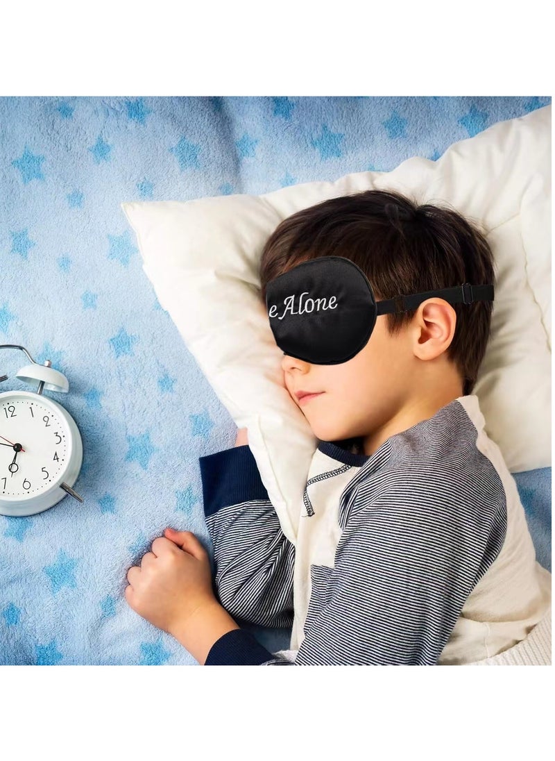 Generic - 1pc Funny Sleep Mask Silk Eye Mask Soft Blackout Blindfold with Adjustable Strap Sleeping Eye Cover Mask for Women Men Travel, Nap, Meditation (Black) - Image 1