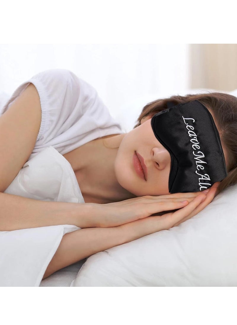 Generic - 1pc Funny Sleep Mask Silk Eye Mask Soft Blackout Blindfold with Adjustable Strap Sleeping Eye Cover Mask for Women Men Travel, Nap, Meditation (Black) - Image 1