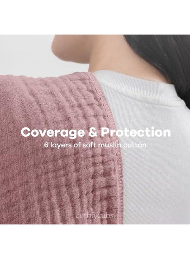 مناديل تجشؤ من القطن 100% بحجم 20" x 10" - عبوة من 10 قطع - كبيرة، 6 طبقات، فائقة الامتصاص، مناسبة لعاب الأطفال والفوضى - مناديل تجشؤ ناعمة وآمنة ولطيفة للأطفال الأولاد والبنات - لون موف - Image 5