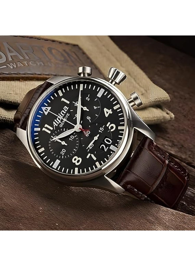 22mm Genuine Leather Replacement Watch Band Compatible with Samsung Watch, Huawei Watch 3, Gear S3, Huawei Watch 3/3 Pro/GT2 (46mm)/GT2 Pro/GT2e - Dark brown - Image 4