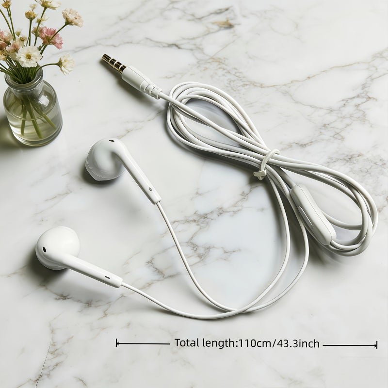 2 Pack Pink And White In Ear Wired Headphones with Microphone for Phones Computers - Image 4