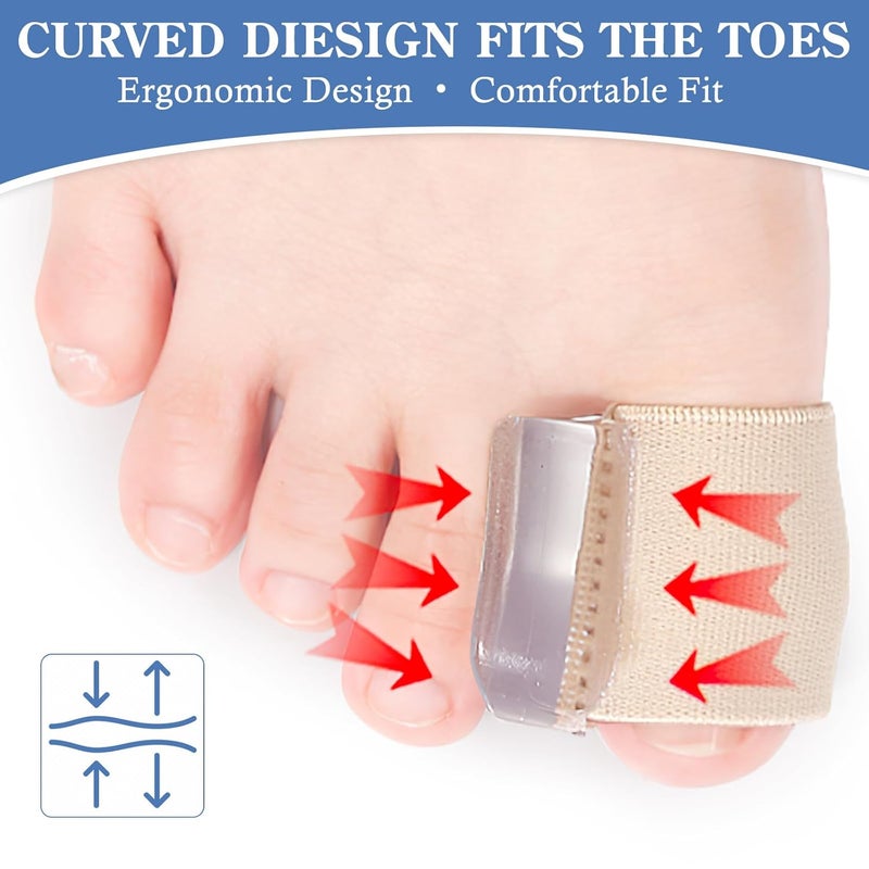 CoolShef 4 قطع فاصل أصابع القدم، مصحح بونيون للنساء، مستقيم أصابع القدم المريح للرجال، دعامة تخفيف إبهام القدم، فصل لطيف للراحة اليومية - لون البشرة - Image 4