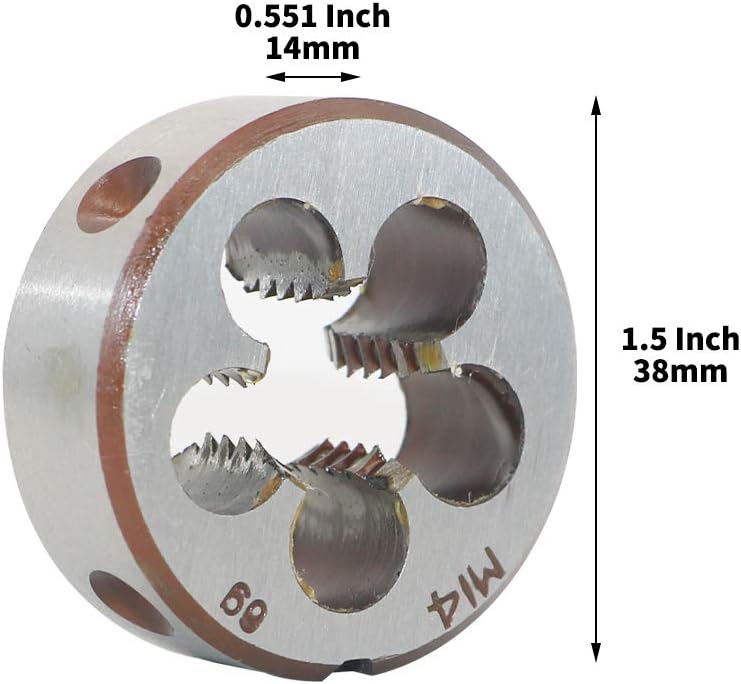 LingGan HSS 14mm X 2 Metric Right Hand Round Die, Machine Thread Die M14 X 2mm Pitch for Mold Machining, Alloy Steel, It Can Process Steel, Cast Iron, Copper And Aluminum. - Image 3