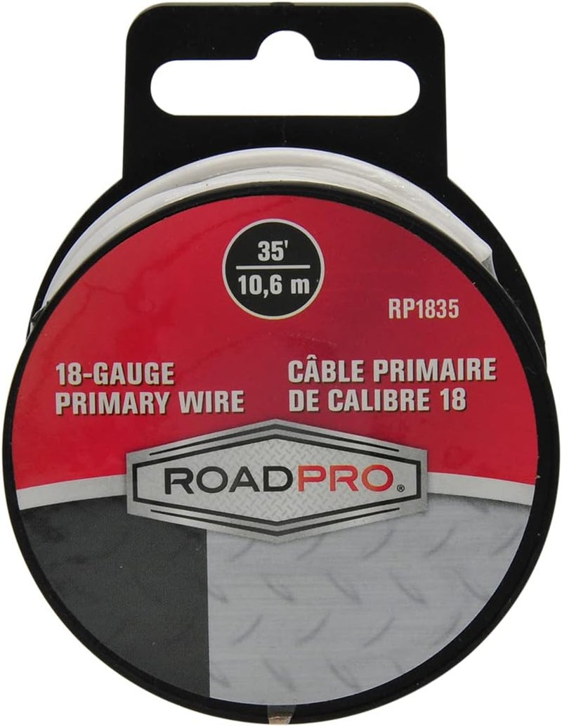 RoadPro RoadPro RP1835 35 Foot 18Gauge All Purpose Electrical Wire White  - Image 1