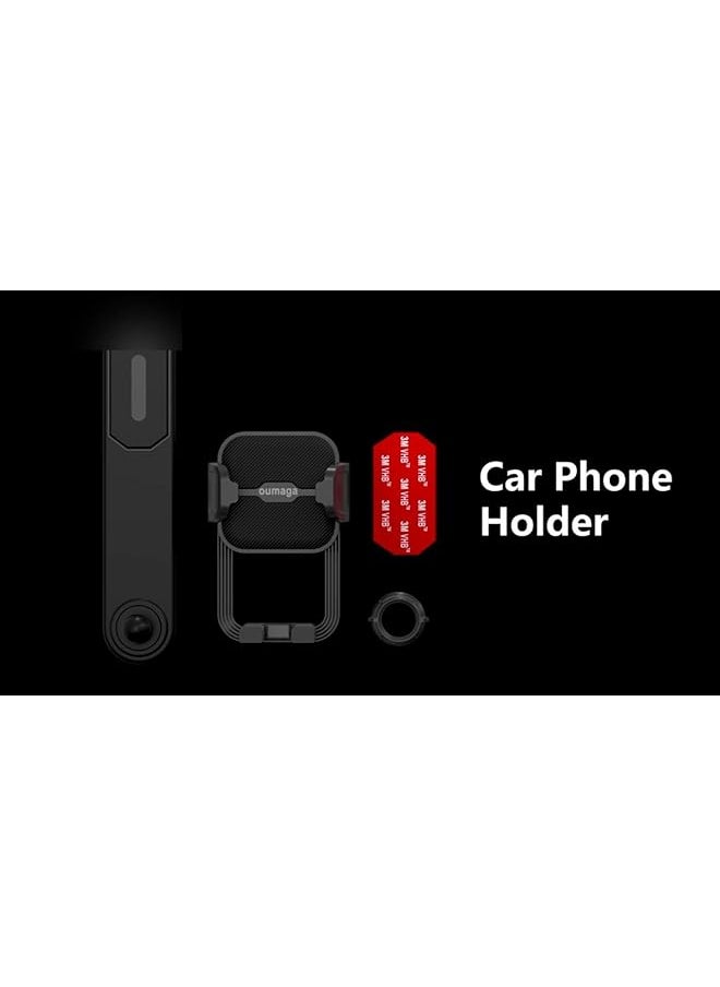 PROMASS - promass Car Phone Holder, Universal Car Mount Dashboard & Windshield Suction Cup Phone Holder, Car Phone Mount, and Bendable Memory Titanium Alloy, for iPhone & Android Smartphone - Image 1