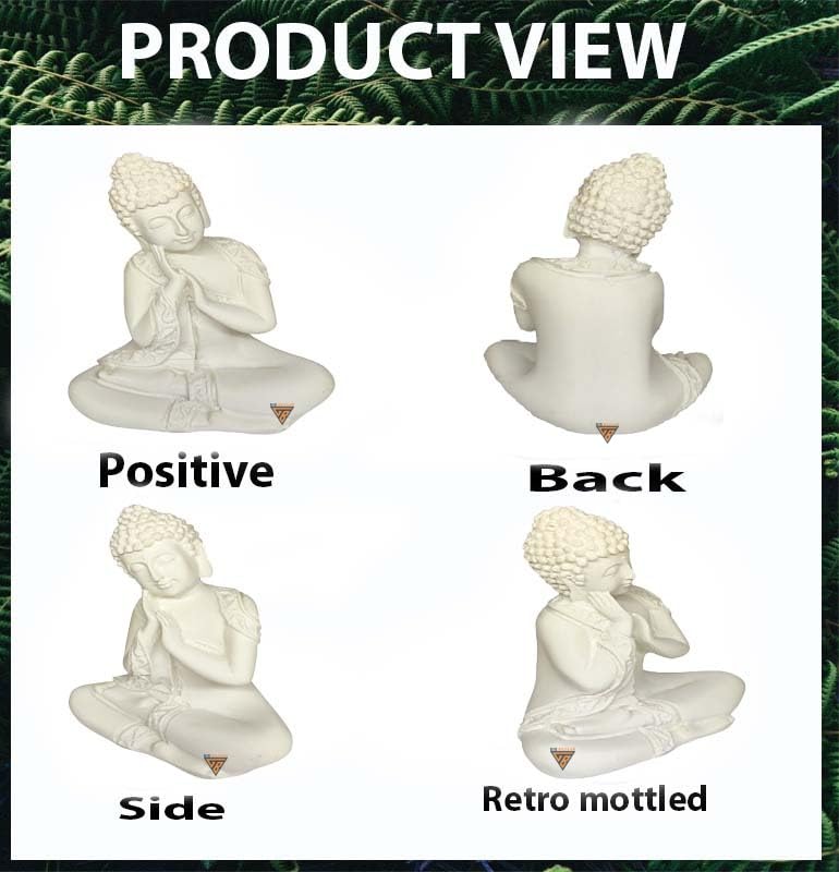 GIG BAZAAR Aquarium Buddha Statue for Tranquil Spaces: Ideal for Home, Office Decor, and Aquariums Decoration Ornament (White) - Image 2