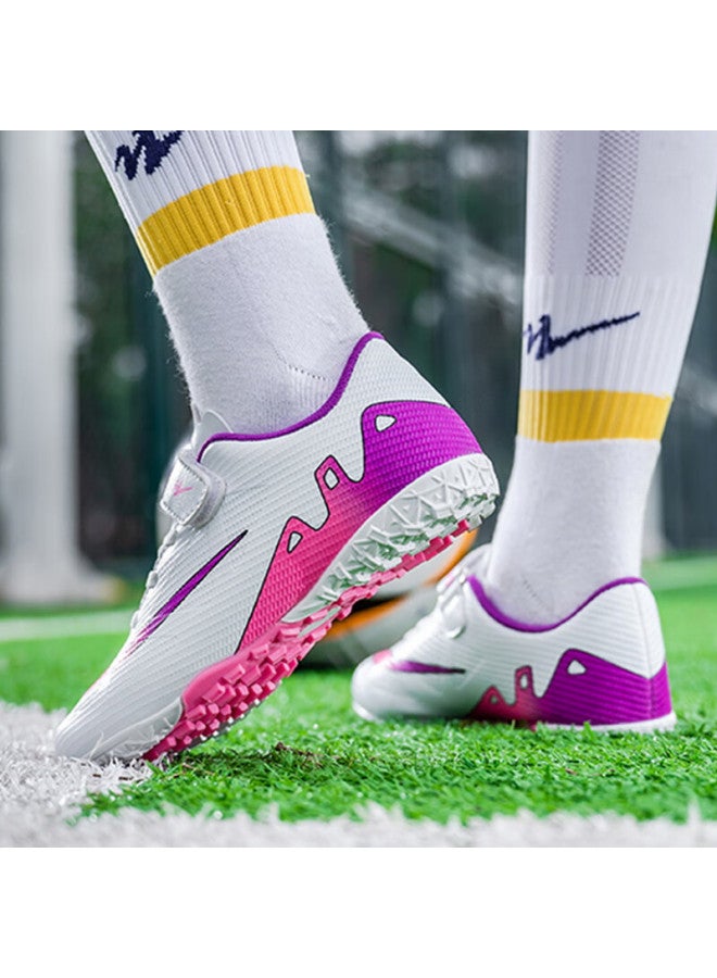 Shuangxing Kids Soccer Shoes Boys Girls Youth Turf Cleats Tf Artificial Grass Training Shoes Students Teenagers Slip-on Soccer Shoes - Image 4