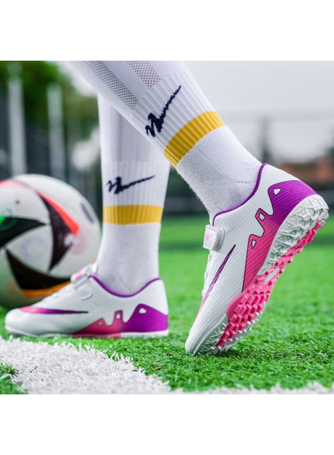 Shuangxing Kids Soccer Shoes Boys Girls Youth Turf Cleats Tf Artificial Grass Training Shoes Students Teenagers Slip-on Soccer Shoes - Image 3