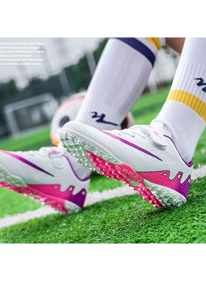 Shuangxing Kids Soccer Shoes Boys Girls Youth Turf Cleats Tf Artificial Grass Training Shoes Students Teenagers Slip-on Soccer Shoes - Image 2