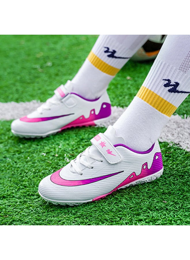 Shuangxing Kids Soccer Shoes Boys Girls Youth Turf Cleats Tf Artificial Grass Training Shoes Students Teenagers Slip-on Soccer Shoes - Image 1