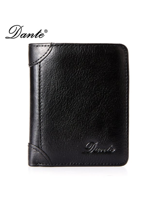 Dante Men's Wallet Vertical Top Layer Cowhide Anti-theft Card Demagnetization Genuine Leather Wallet  - Image 1
