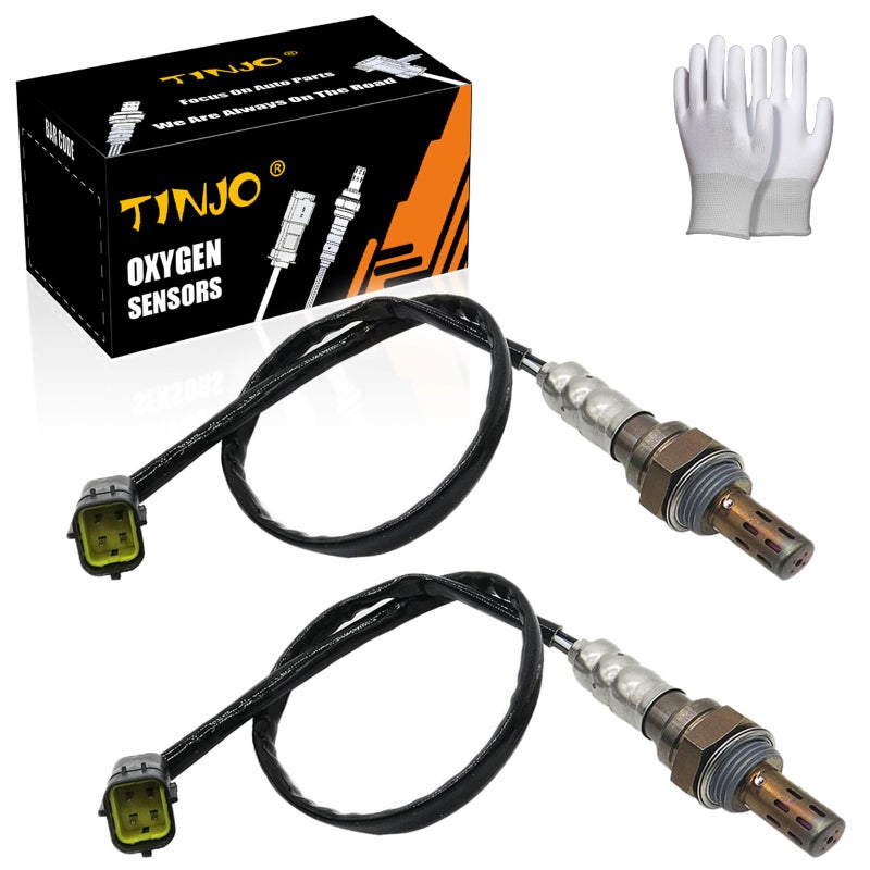 حساس الأكسجين TINJO 2344380 لقياس نسبة الهواء إلى الوقود، حساس أكسجين ساخن بديل للسيارات نيسان سنترا 2007-2012 20L 25L وفيرسا 16L 18L، حساس أكسجين O2 متوافق مع نيسان سنترا وفيرسا 0712 2 قطع