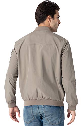 Rdruko Mens Light Jackets Casual Stylish Windbreaker Bomber Jacket Zip UpKhaki US XXXL - Image 3