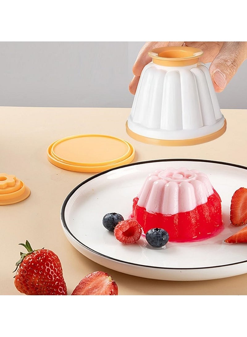 مجموعة من 4 أكواب مع أغطية، لصنع البودينغ للآيس كريم والحلويات - Image 1