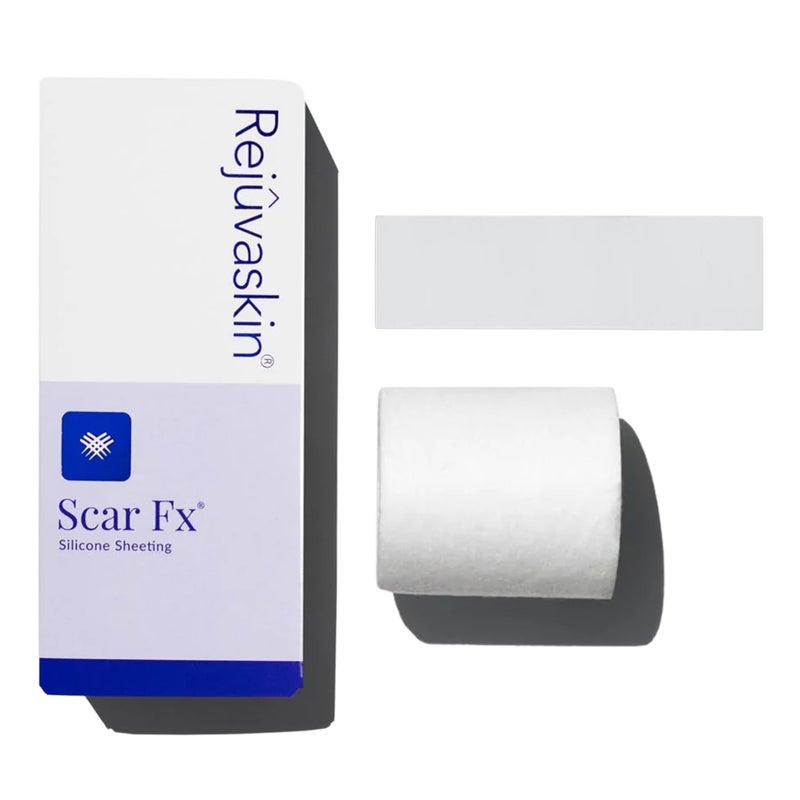 Rejuvaskin Scar Fx Silicone Sheeting, 1.5 Inch x 5 Inches Silicone Tape for Small to Medium Surgical Scars, 1 Sheet, Soften, Flatten & Reduce the Appearance of Scars - Image 1