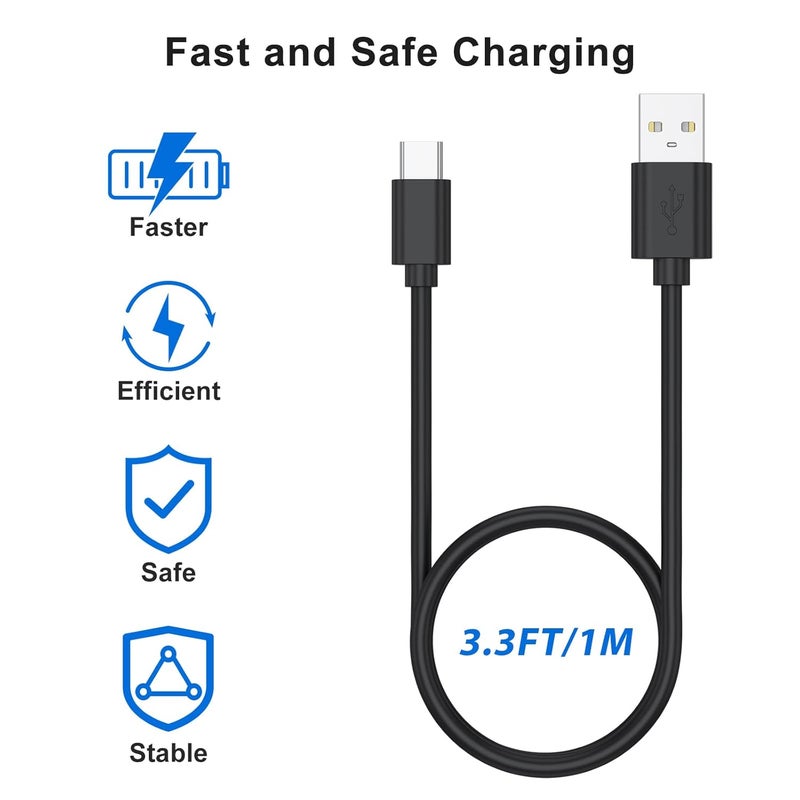 Demark Anti slip PS5 controller cable, 1m/3m USB C PS5 Charging Cable for PS5 Dual Sense, X-Box Series X/S, Switch/Pro/Lite Controllers (1M) All condition fit - Image 3