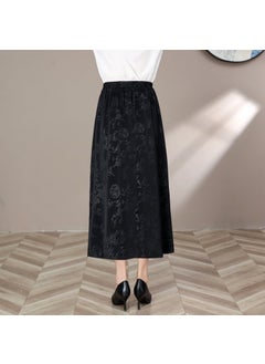 Generic Mothers Attire New Chinese Style Jacquard Skirt Womens Vintage Black Horse Face Skirt Summer New Arrival 2024 Black 