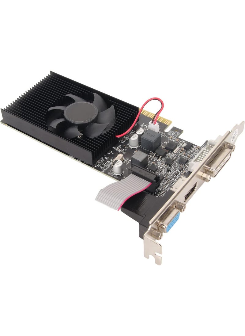 Dilwe 1G DDR3 Graphics Card Gaming Video Graphics Card with Fast Cooling Fan 64 Bit HDMI DVI VGA Desktop Graphics Card for PC  - Image 1