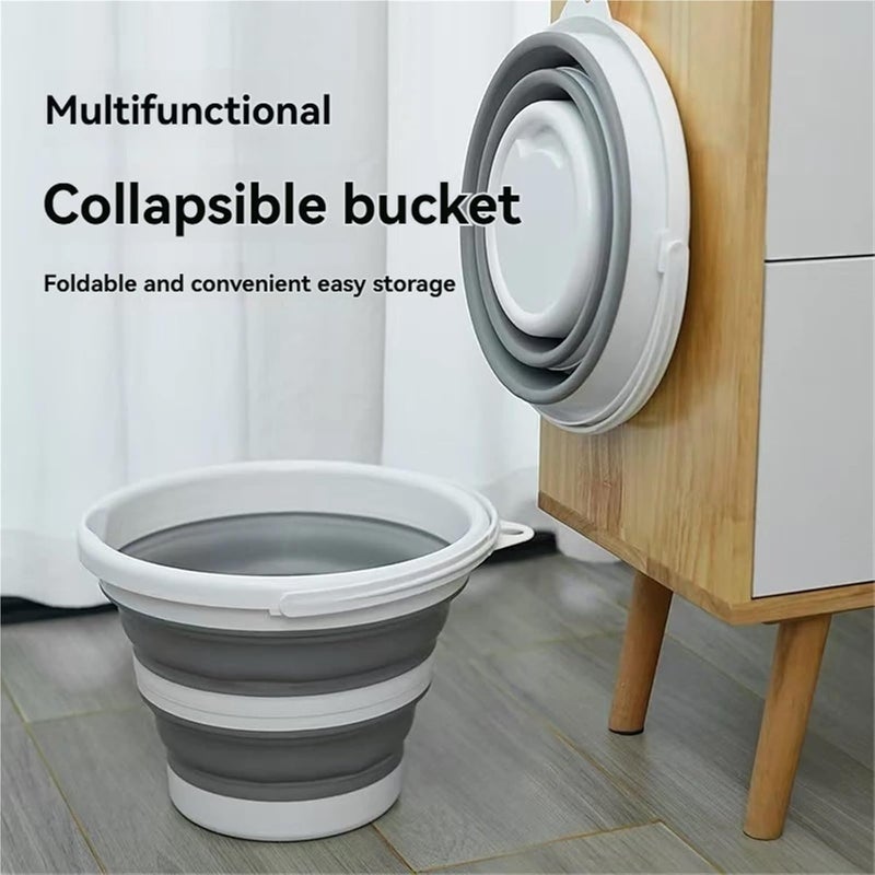 1Pc/Portable Foldable Plastic Bucket with Side Handle for Home Use, Car Wash Bucket, Thickened Bucket(Lanse 10L 1pc) - Image 3