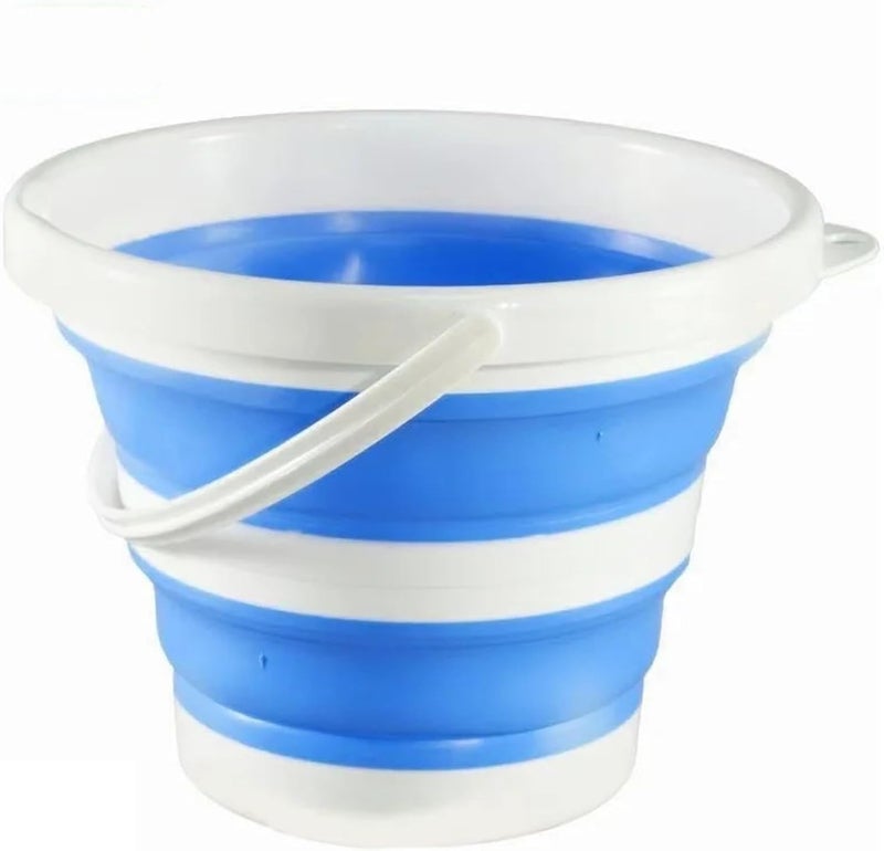 1Pc/Portable Foldable Plastic Bucket with Side Handle for Home Use, Car Wash Bucket, Thickened Bucket(Lanse 10L 1pc) - Image 1