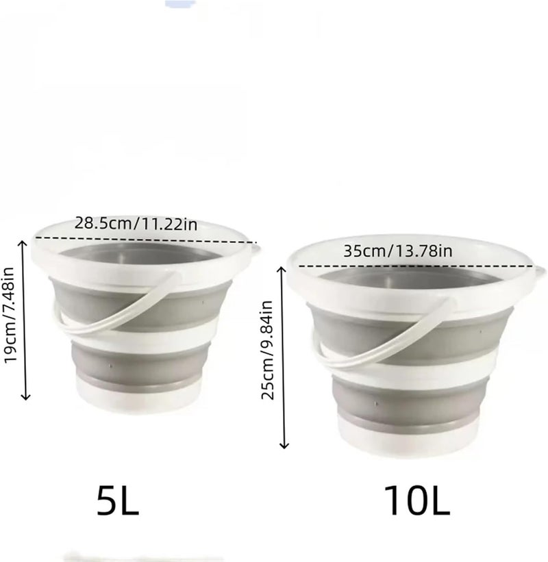 1Pc/Portable Foldable Plastic Bucket with Side Handle for Home Use, Car Wash Bucket, Thickened Bucket(Lanse 10L 1pc) - Image 4