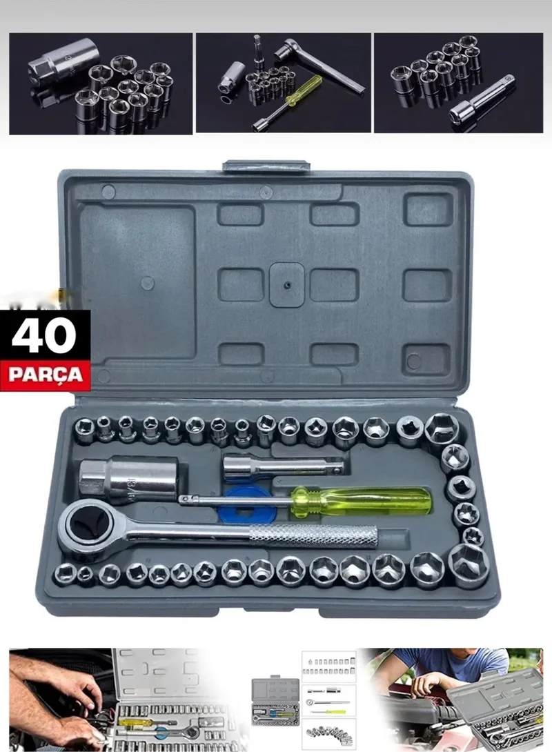 Dynamic Max German 40 Piece Multifunctional Chrome Steel Ratchet Socket Set Wrench Set Screwdriver with Special Bag
