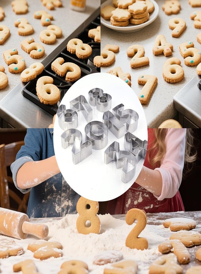 مجموعة قوالب تقطيع البسكويت على شكل أرقام من KUKIFUN، 9 قطع، قوالب بسكويت من الفولاذ المقاوم للصدأ على شكل أرقام من 0 إلى 9، مثالية لحفلات أعياد الميلاد، والخبز، والأعمال المنزلية، وتزيين الكيك بالشموع والمعجنات. - Image 5