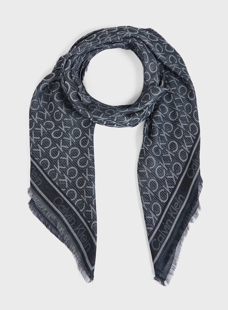 CALVIN KLEIN Logo Jacquard Scarf