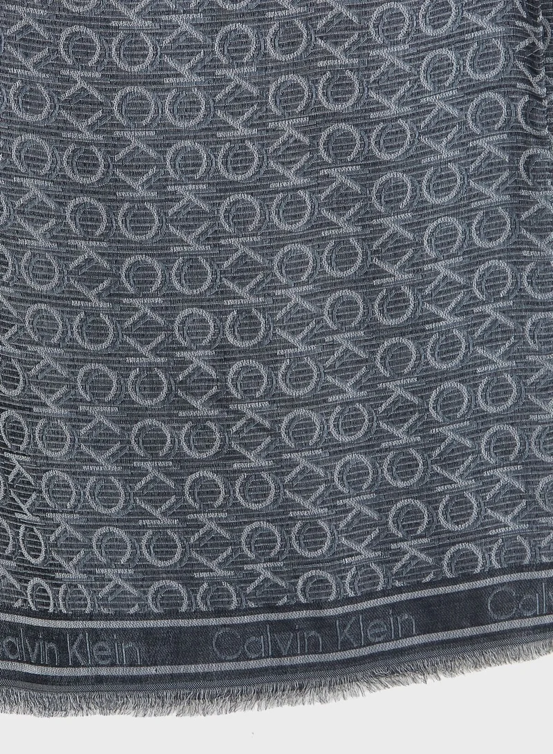 CALVIN KLEIN Logo Jacquard Scarf