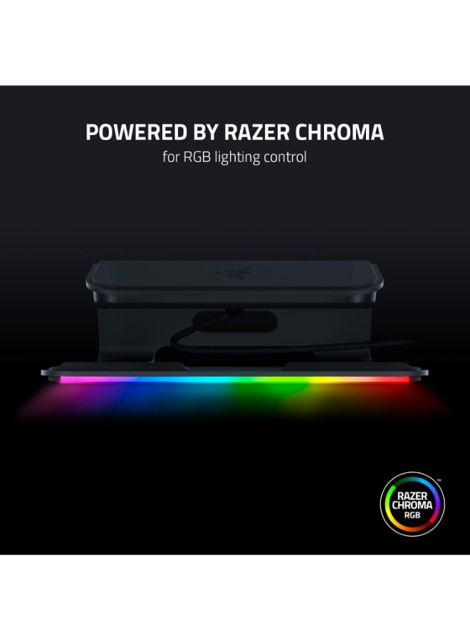 Razer Laptop Stand Chroma V2: USB C Hub with 4K HDMI, 2 USB 3.1, PD 100W - Ergonomic Design - Anodized Aluminum Construction - Customizable Chroma RGB Lighting - Matte Black I RC21-01680100-R3M1 - Image 4