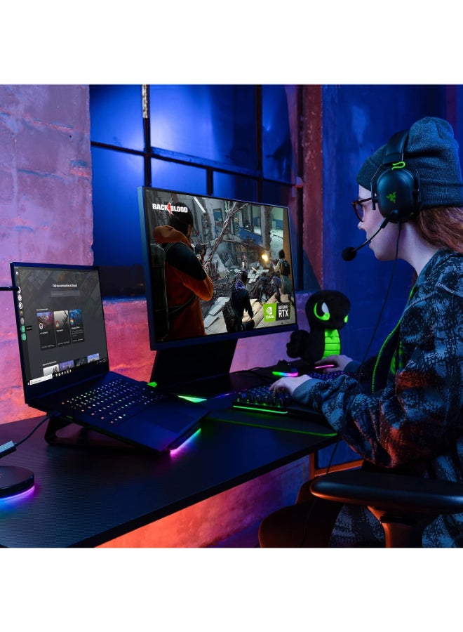 Razer Laptop Stand Chroma V2: USB C Hub with 4K HDMI, 2 USB 3.1, PD 100W - Ergonomic Design - Anodized Aluminum Construction - Customizable Chroma RGB Lighting - Matte Black I RC21-01680100-R3M1 - Image 3