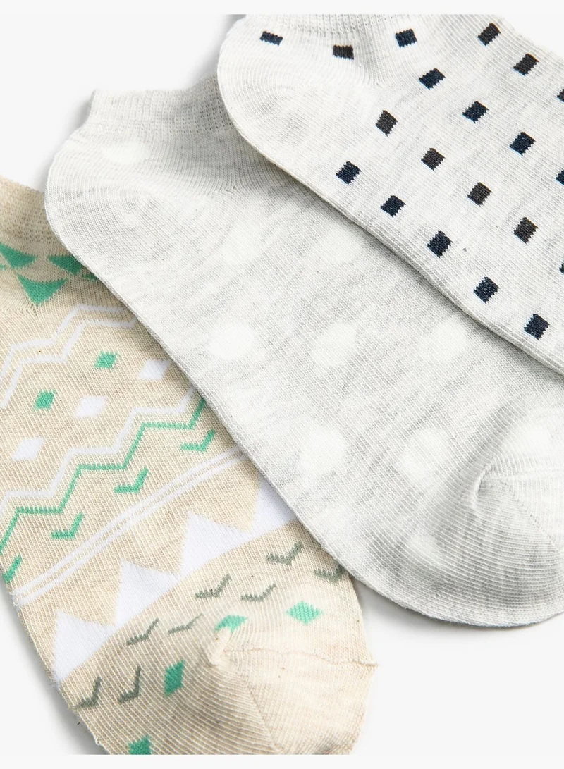 KOTON 3-Pack Patterned Booties Socks