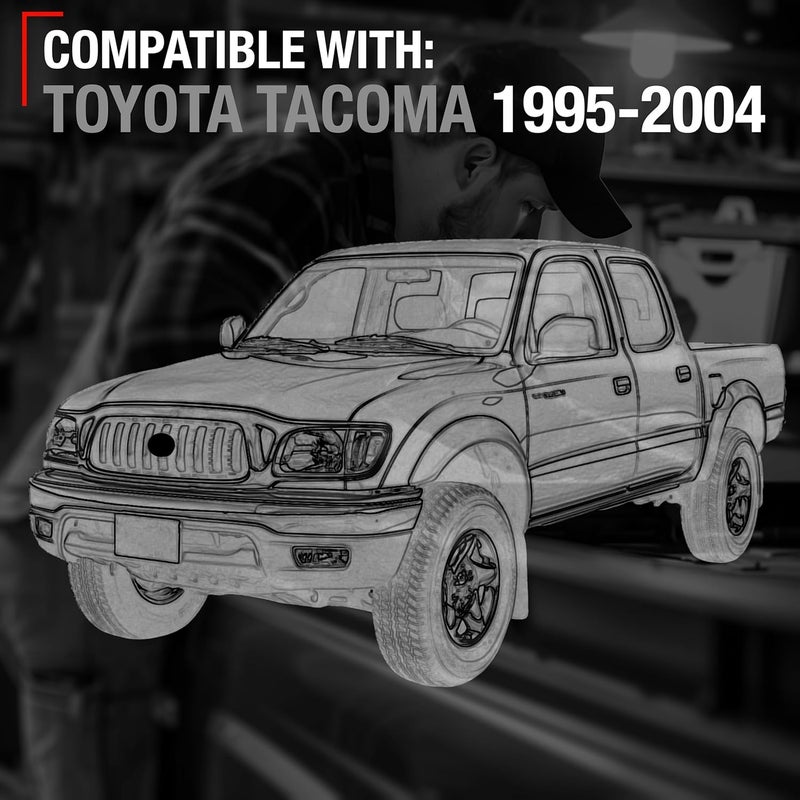 T1A Exterior Front Driver & Passenger Door Handle Replacement Set - Compatible with 1995-2004 Toyota Tacoma - Textured Black with Keyhole - OEM 69220-35020, 69210-35020 - Image 5