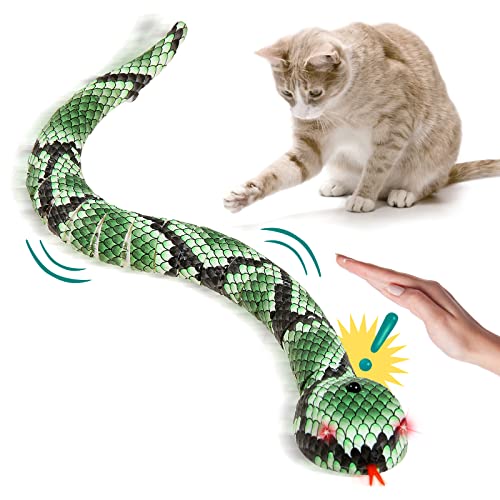 FauKait cat Toys SnakeSmart Sensing Snake cat ToyKitten Toys Interactive cat ToyUSB Rechargeable Electric Simulation Slithering Serpentfor Kids Cats DogsGame Play Toy - Image 1