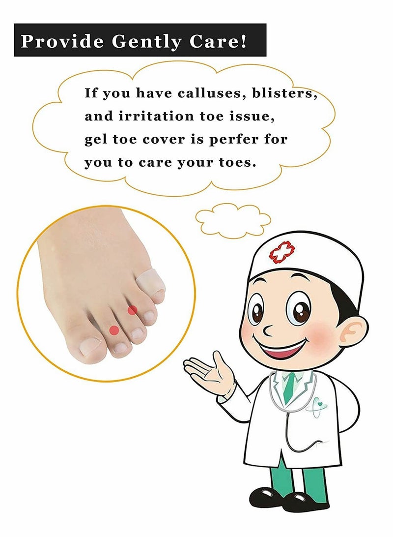 KASTWAVE Pinky Toe Sleeves Gel Corn Cushion Pads 10 Pairs 20 Pack Toe Protectors for Blister Corn Nail Issue Reduce Friction (Toe Sleeves) - Image 3